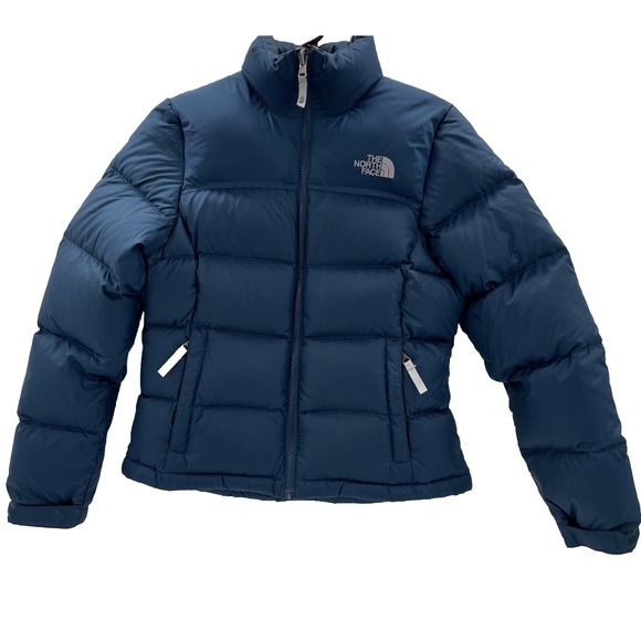 The North Face 700 Down Fill Nuptse Puffer Jacket Womens XS Blue - Picture 1 of 10